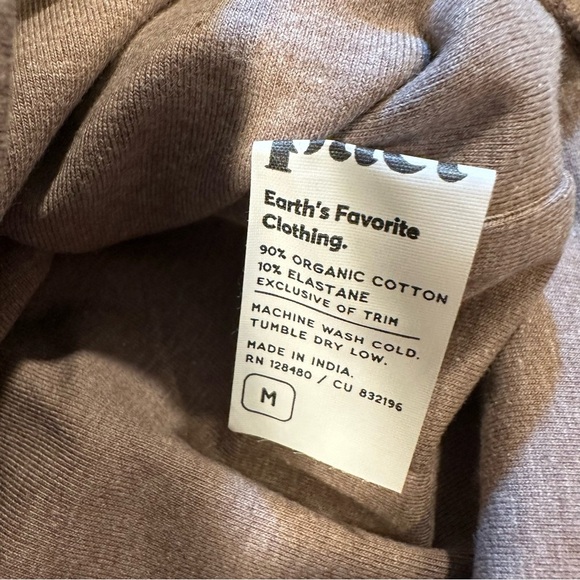 NWT Pact Deep Taupe Heather Organic Cotton Blend Racerback Crop Top - Picture 6 of 8